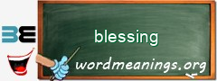 WordMeaning blackboard for blessing